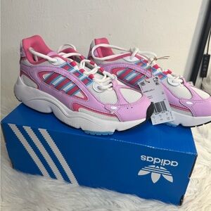 Adidas Vibrant Pink and White Athletic Shoes